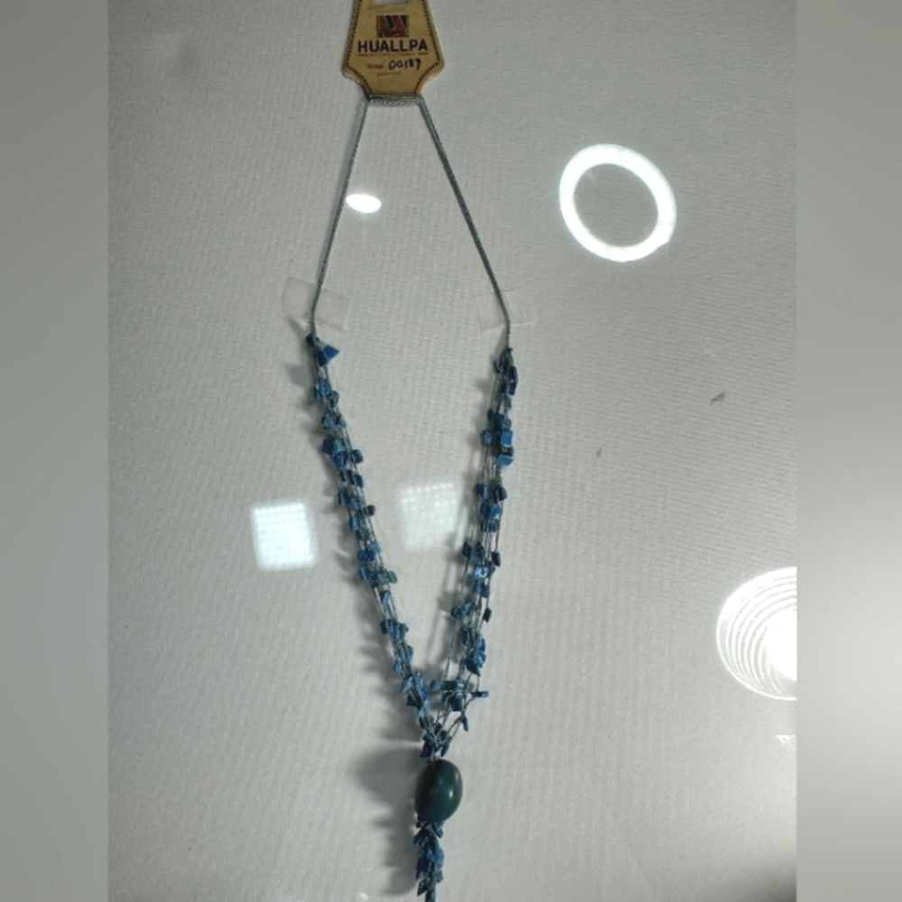 Handmade dark blue necklace